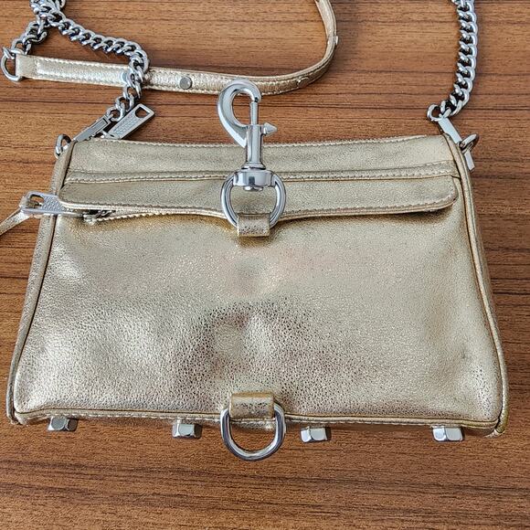 Rebecca Minkoff Mini M.A.C. Metallic Gold Crossbody Bag - Picture 10 of 13